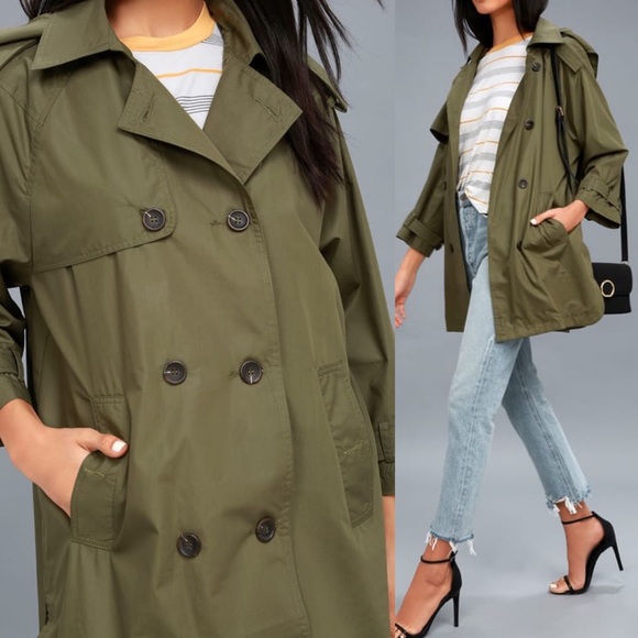 🆕 I. Madeline Olive Green Hooded Jacket - Picture 2 of 5